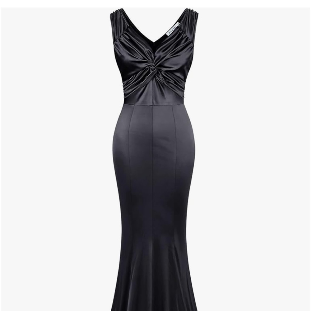 Black satin vintage design elegant dress